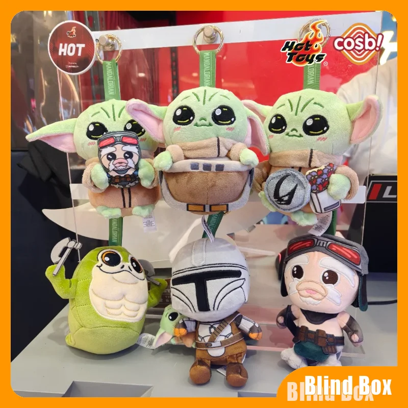 In Stock Genuine Hot Toys The Mandalorian & Grogu Cosbi Blind Box Keyring Keychain Gift Toys Din Djarin Action Figure Gifts Toy