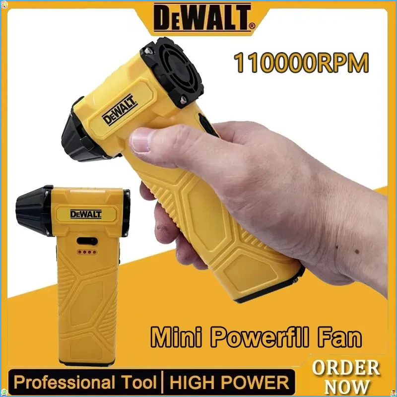 

Бесщеточная турбовоздуходувка DEWALT 110000 об/мин с зарядкой Type-C, мощный ветровой пылесос для сушки
