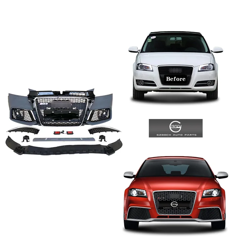 

RS3 Car Bumpers for 2009-2012 Audi A3 S3 Facelift RS3 Body Kits Front Bumpers Grill