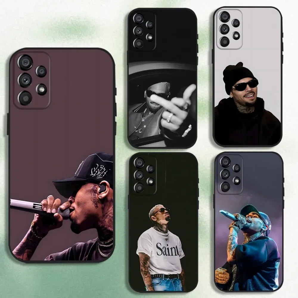 Rapper C-Chris Brown Phone Case For Samsung Galaxy A20,A21s,A22,A31,A32,A52,A53,A72,73,A80 Soft Black Cover
