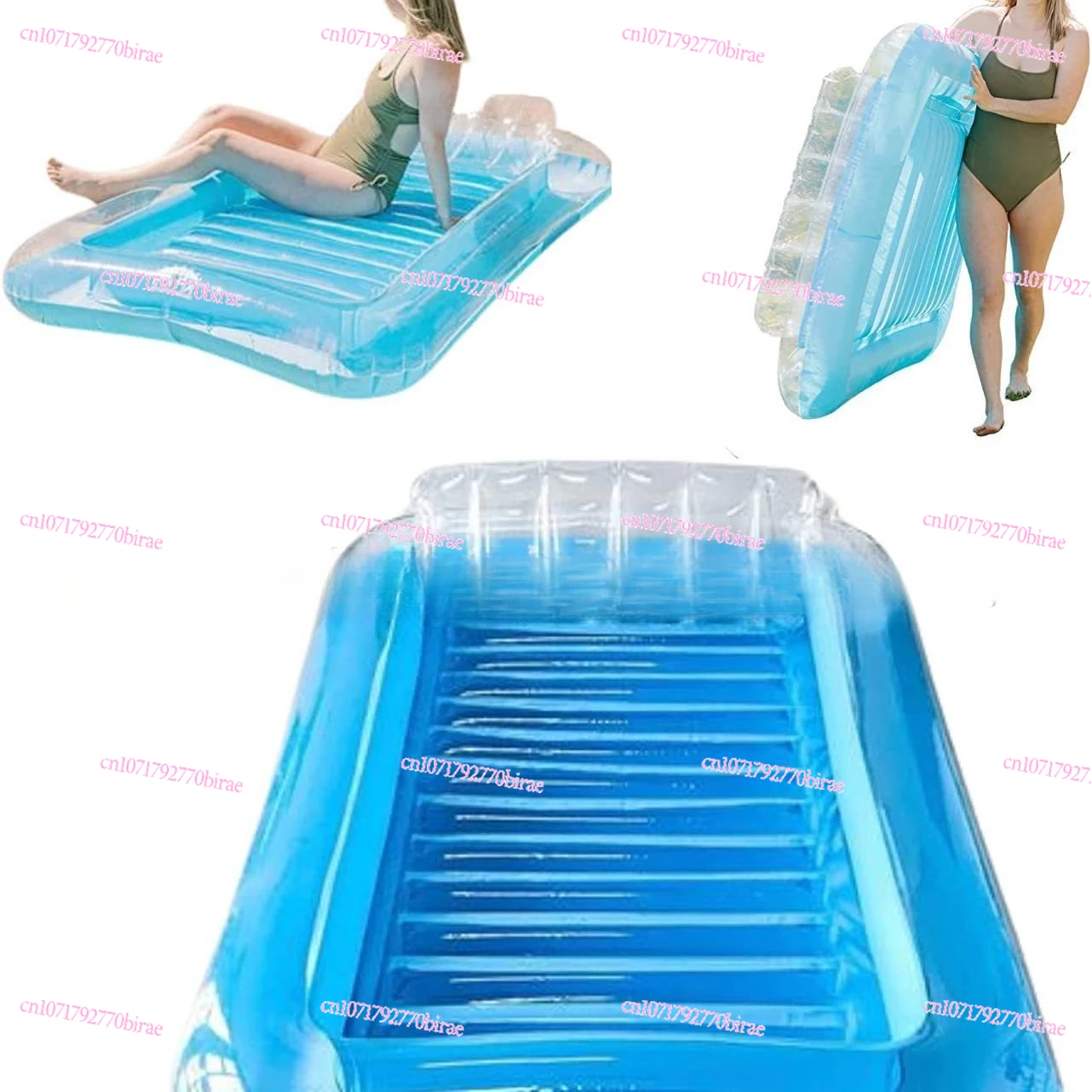 Floating Row Water Deck Chair Sun Bed  Ring Swimming Ring Floating Row Inflatable