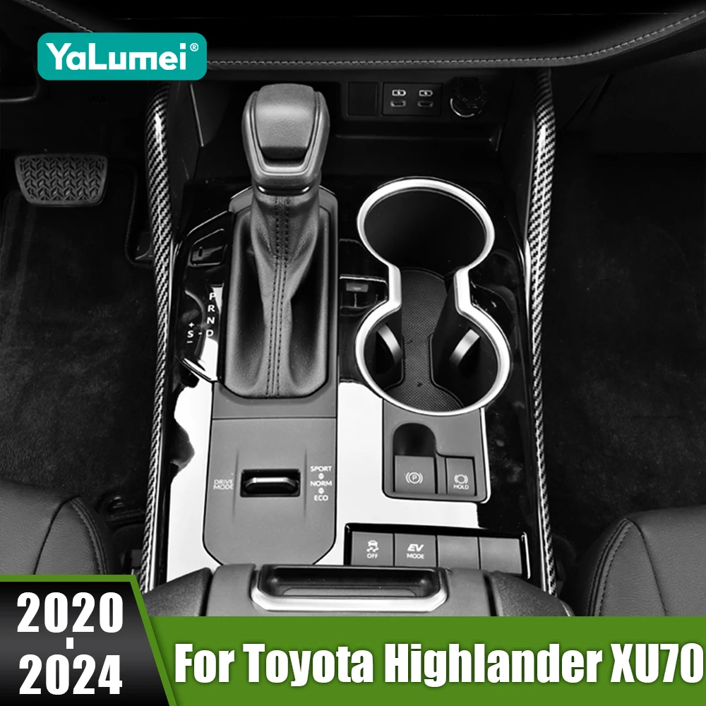 

For Toyota Highlander XU70 Kluger Hybrid 2020 2021 2022 2023 2024 Car Console Gearbox Panel Gear Decorative Strip On Both Side
