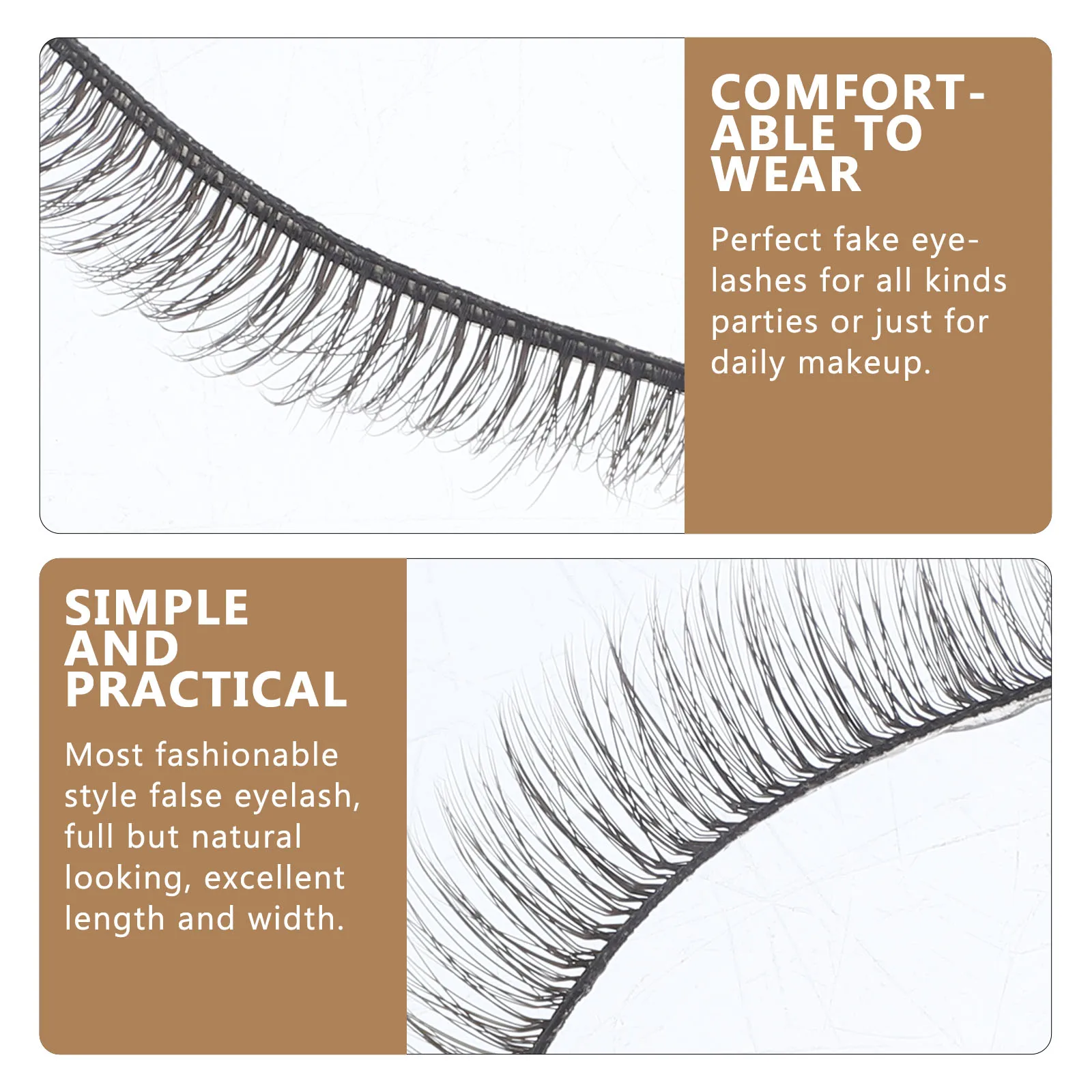 

False Eyelashes Thick Full Natural Curly Fake Lashes Makeup Party Wedding Daily Use Ultra Thin Fiber Extensions