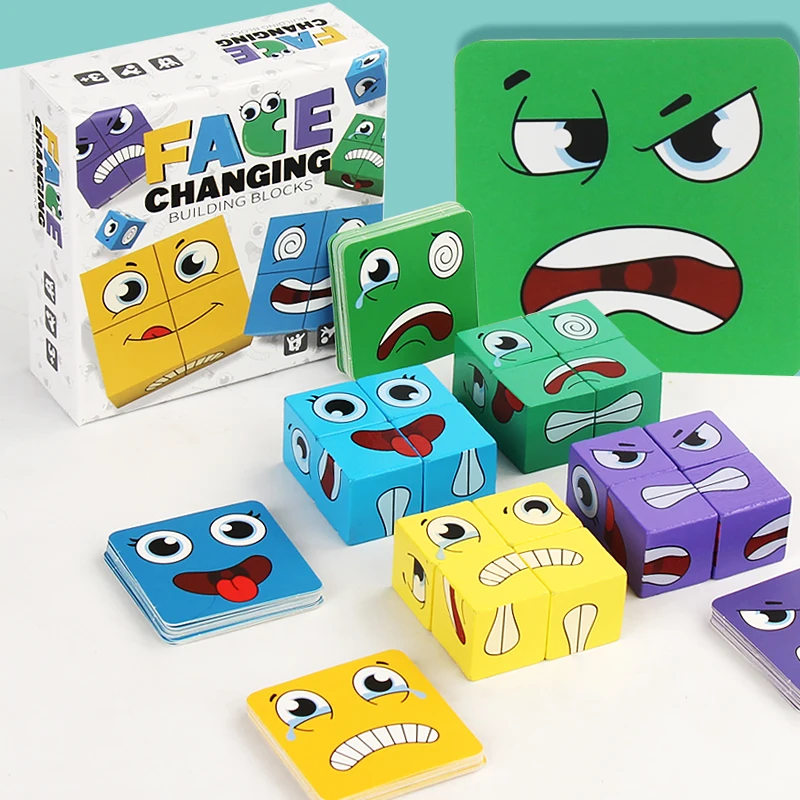 Детская развивающая игрушка Кубик Рубика, меняющая лицо, игрушка-головоломка Кубик Рубика. Игра взаимодействия родителей и детей.