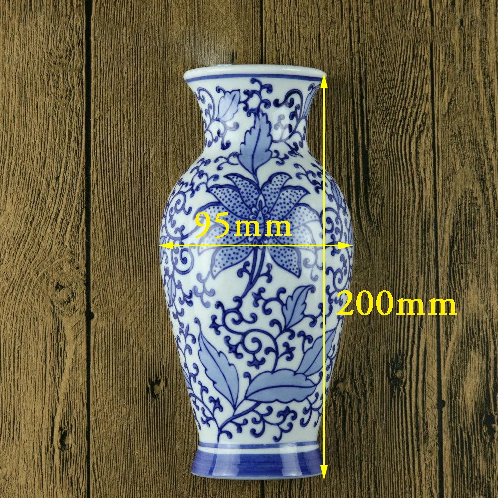 Chinese Jingdezhen Ceramic Vase Hand drawn Flower Bird Teapot Hanging Bottle Wall Hanging Half Bottle Decorative Pendant Vase