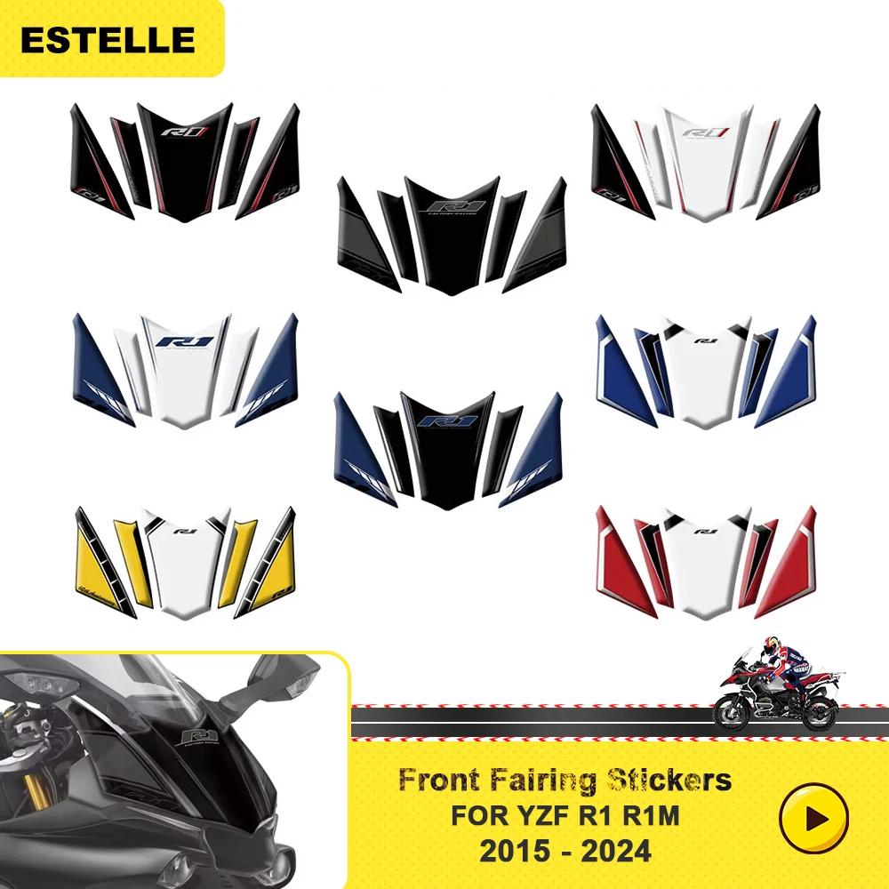 Motorcycle Front Fairing Protection 3D Gel Paint Protector Decal Stickers Kit For YZF R1 R1M YZF-R1 YZF-R1M 2015-2022 2023 2024