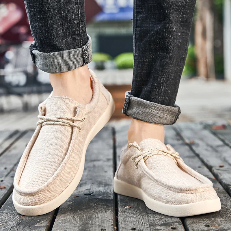 Men Shoes Comfy Canvas Breathable Men's Mesh Shoes Man Lightweight Sneakers Fashion Flats Comfortable Loafers Lazy Shoes for Men