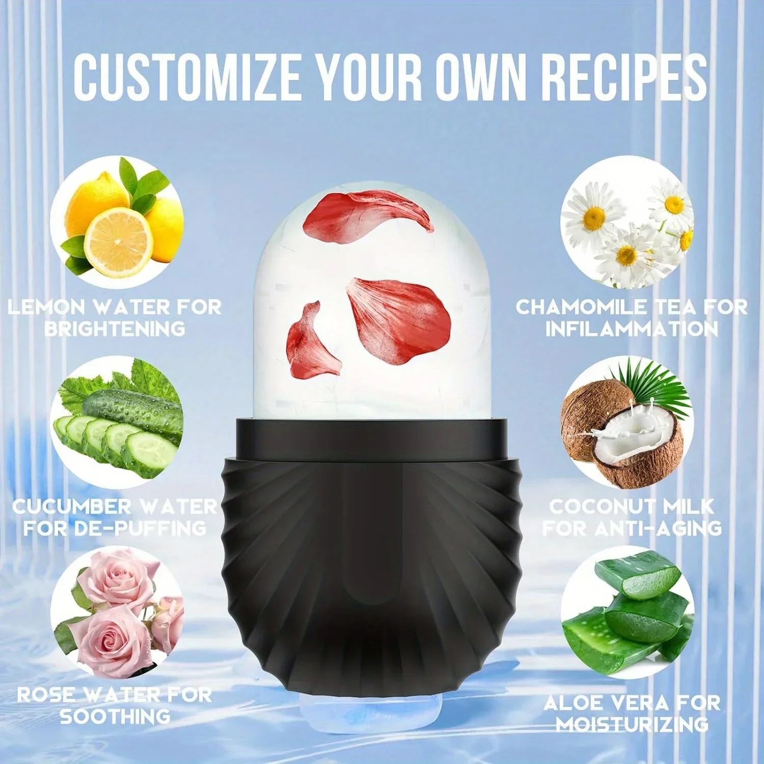 Eis-Gesichtsroller, wiederverwendbare Silikonform, Gesichtsmassage, Augen, Gesichtsschönheit, Hautpflege-Werkzeuge, Eis aufzutragen, zum Schrumpfen der Poren, Anti-Falten