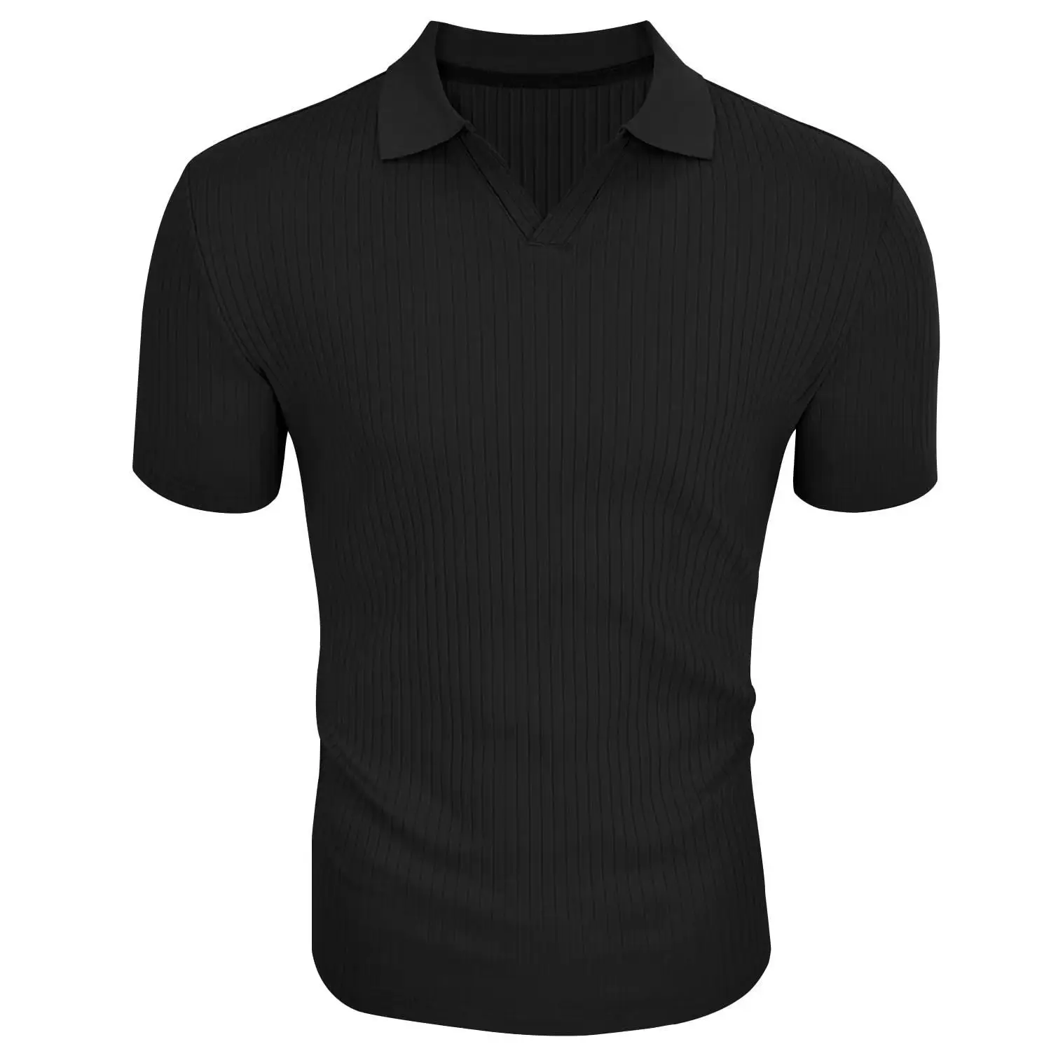 Neues Sommer-Herren-Freizeit-Poloshirt mit Kragen, V-Ausschnitt und Kurzen Ärmeln für den Täglichen Gebrauch – Detail 16