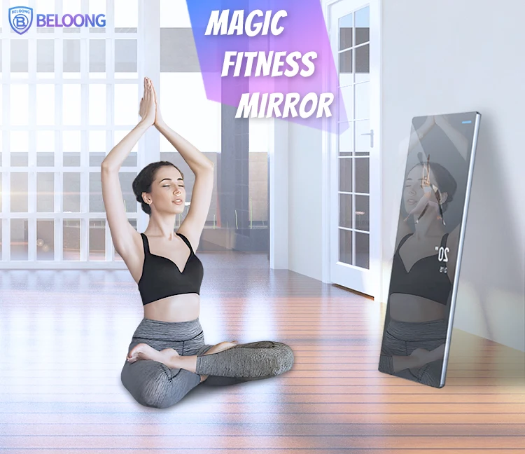 Espejo Inteligente con IA para Entrenamiento, Pantalla LED LCD de Cuerpo Entero para Gimnasio