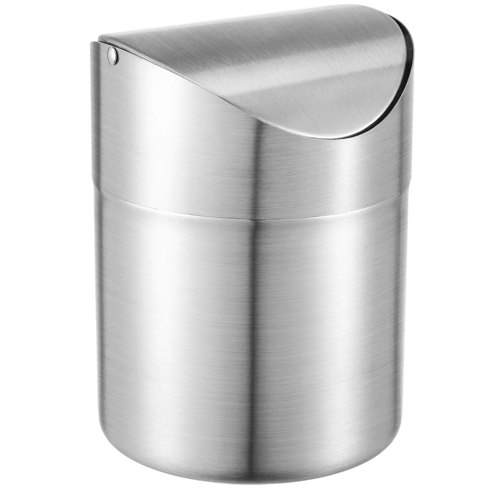 

Stainless Steel Trash Can Mini Car Garbage Bin Household Waste Paper Rubbish Small Lid Design Portable Bedroom Vehicle Ashcan