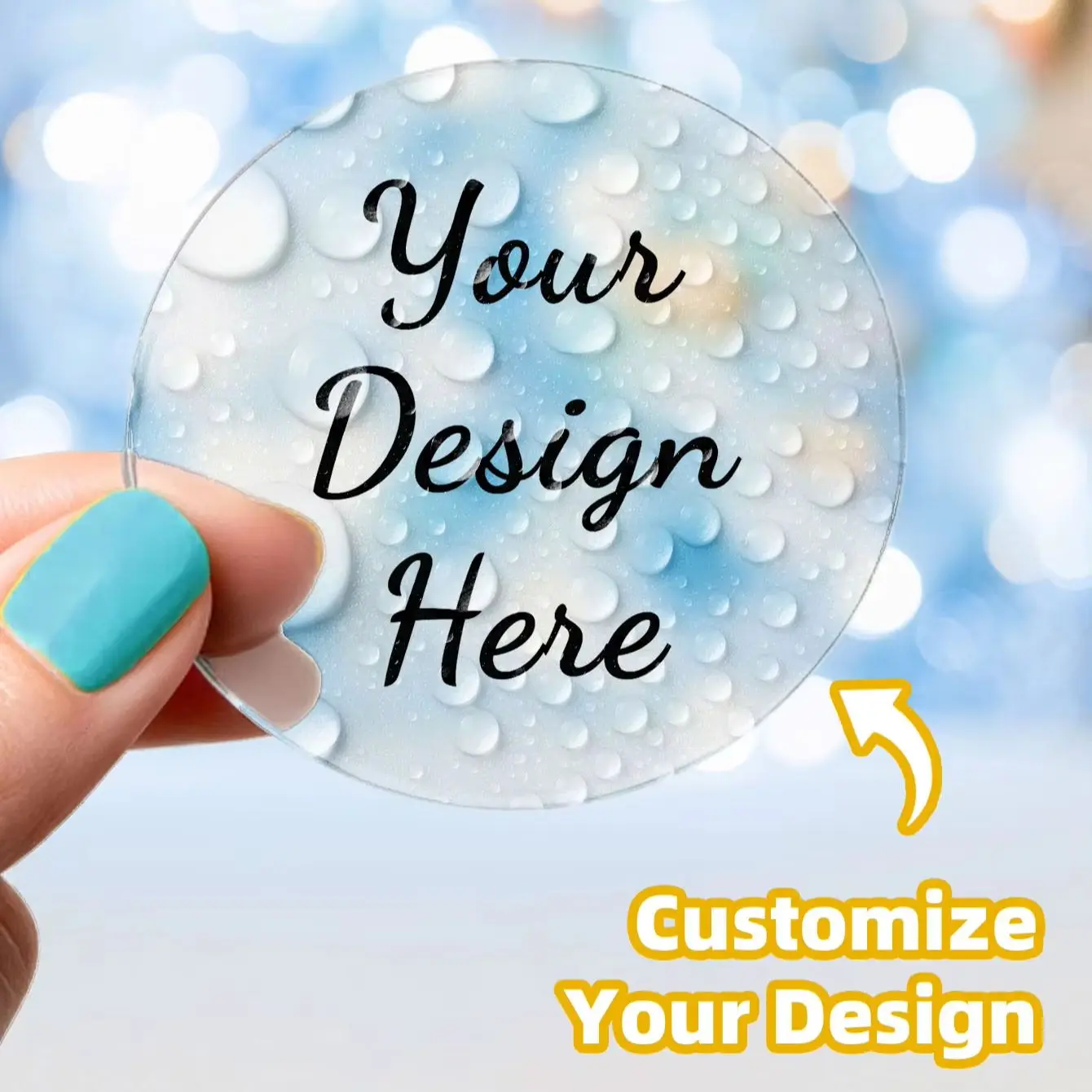 1/50/100PCS Custom Round Waterproof Stickers with Personalized Text & Images for Wine Bottles, Cookie Tins & Clipboards Labels - view 4