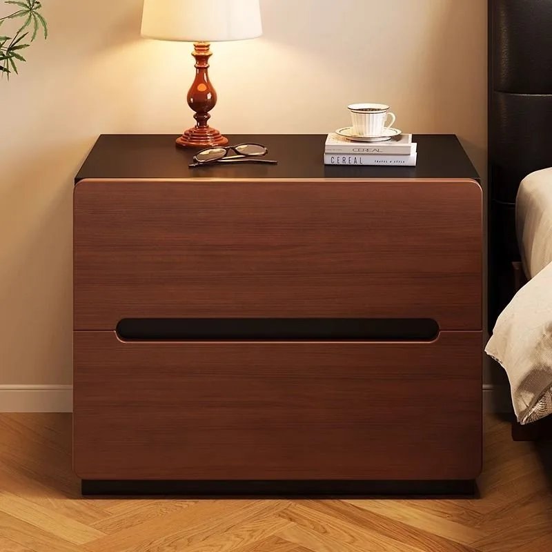 

Bedside table Solid wood household bedroom Bedside rack New storage Bedside cabinet