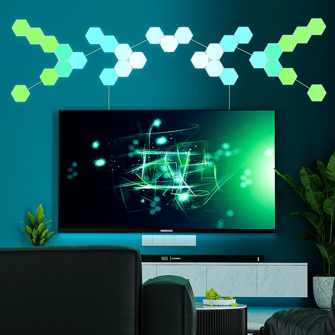 Large Super Hexagonal Wall Light Modular Touch Sensitive Lights Creative Geometry Assembly LED Hexagon Lights