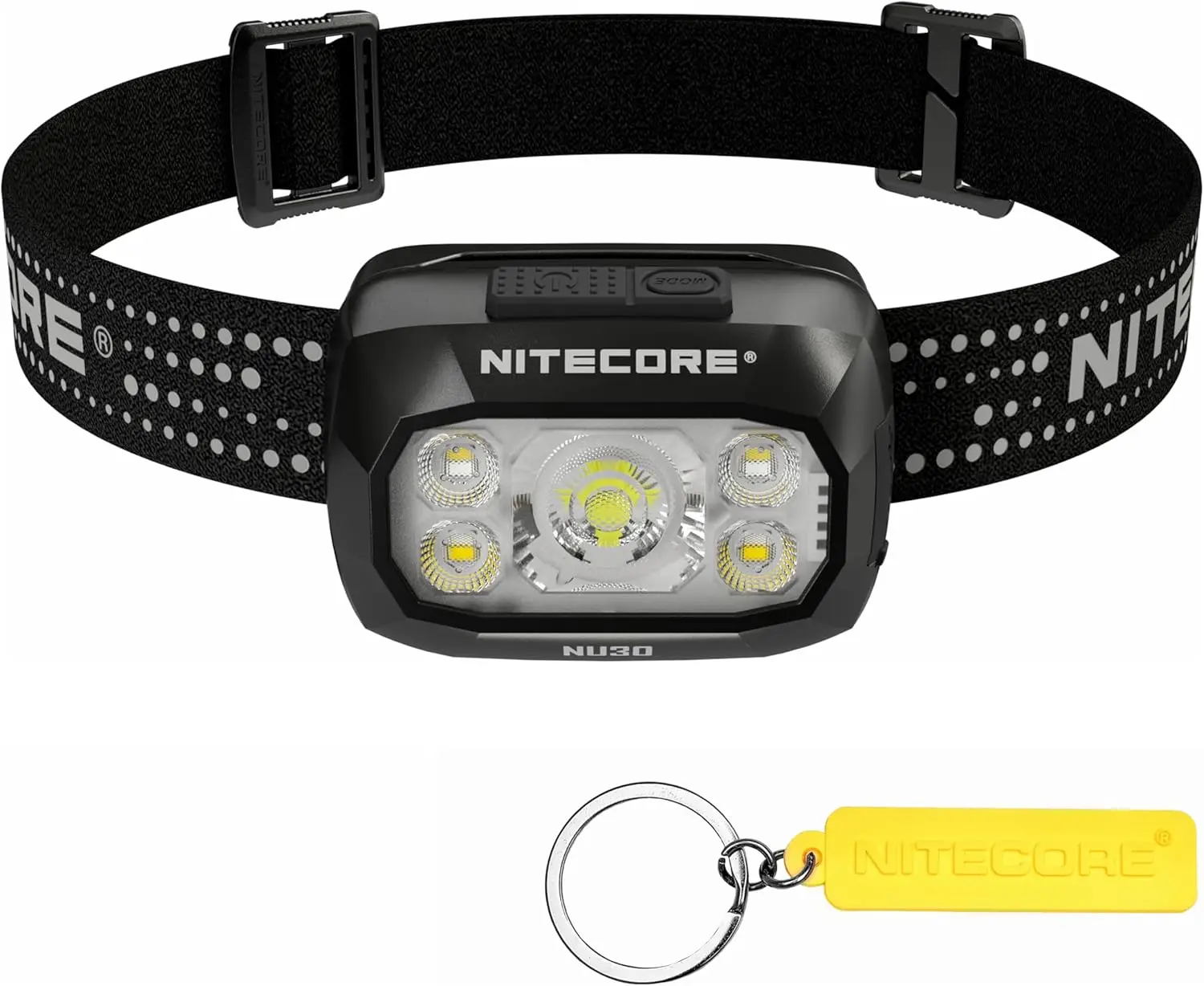 NU30 500 Lumen Triple Output Lightweight Outdoor Headlamp USB-C Rechargeable Headlight Tag