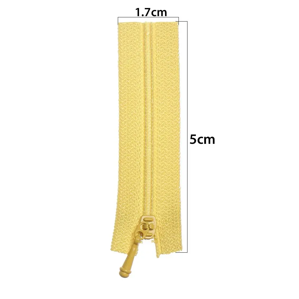 New 5pcs/set Hot Sales 20 Colors 5*1.7cm Handmade Sewing Scrapbooking Garment Applique Doll Clothing Zippers Mini Zipper