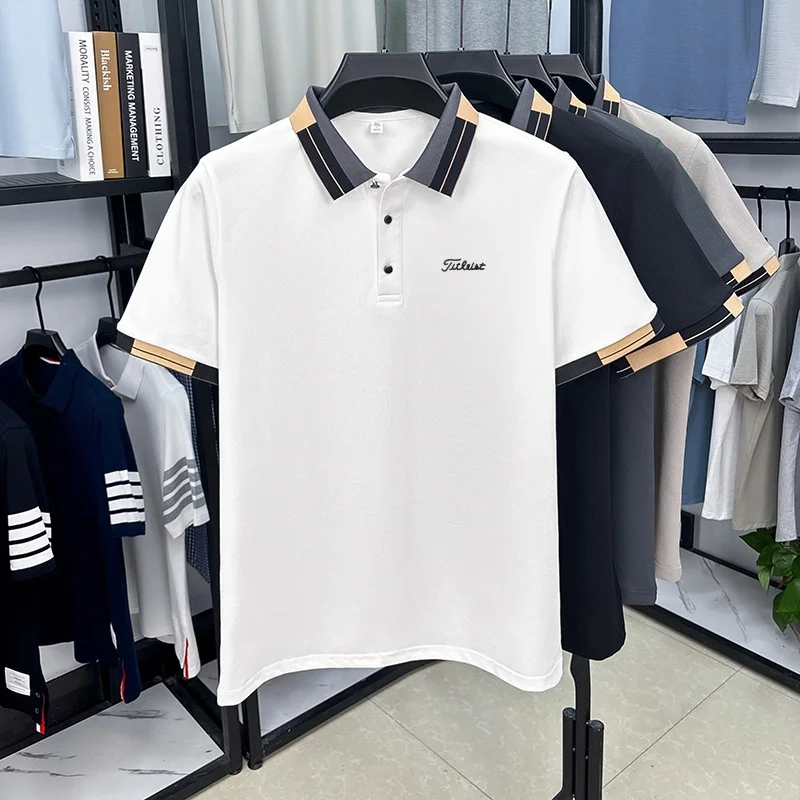 Polo à manches courtes pour homme, design de marque, col à revers, nouvelle collection été, t-shirt 