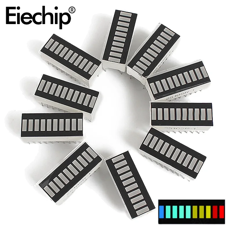 5/10PCS LED Display Module 10 Segment Bar Graph Ultra Bright Red Green Blue Yellow-green Colors Multi-color Bar-Graph Module DIY