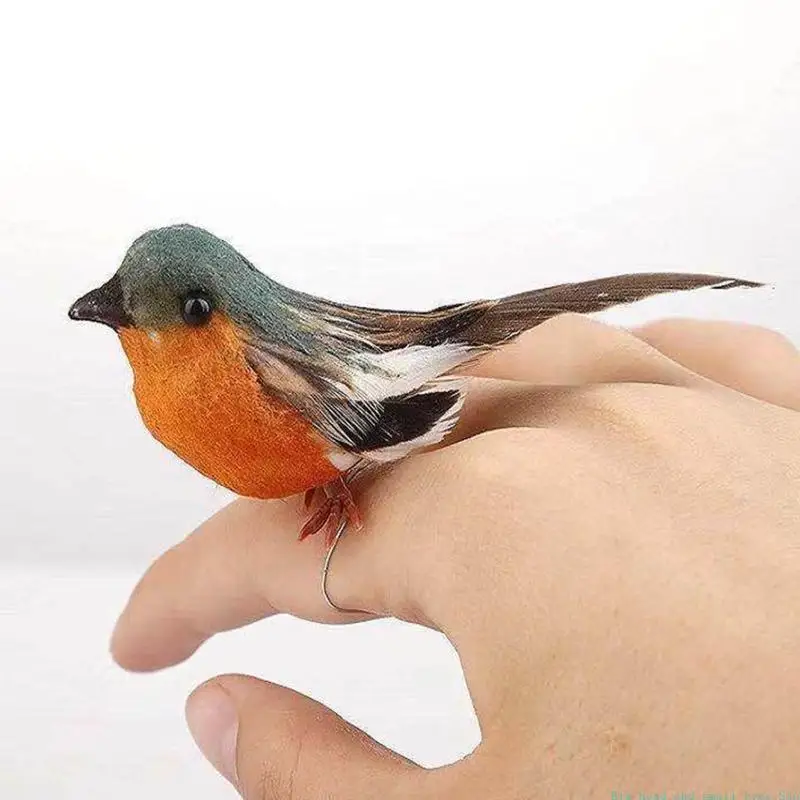 581C Robin Bird Ornaments 12pcs Artificial Christmas Tree Decoration Crafts