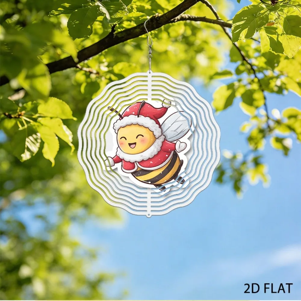 

Iron Santa Bee Wind Chime Outdoor Garden Decor Hanging Ornament 9.8in