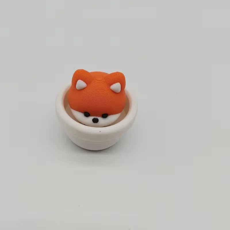 1 Niedliche Fuchs-Pflanzendekoration, die gedrückt werden kann, geeignet für Zuhause, Büro, Schreibtisch - Fuchsfigur aus Kunststoff – Detail 9