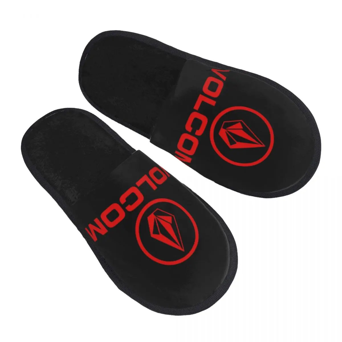 Custom Simple Best Volcoms Red Logo Guest Slippers for Bathroom Women House Slipper