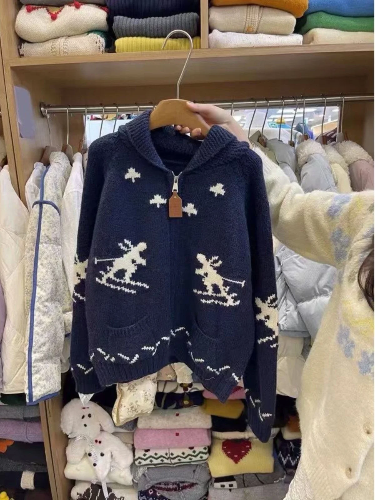 الشتاء Aosphere محبوك سترة إبرة سترة على الجليد رجل صغير تصميم نمط فضفاض صالح طويل Sve جولة Ne الدفء #3