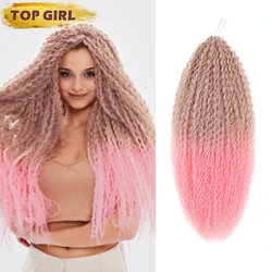 Extension de cheveux brésiliens synthétiques pour femmes afro, tressage au crochet, cheveux bouclés crépus, cheveux bruns ombrés blonds, 20 po, 28 po