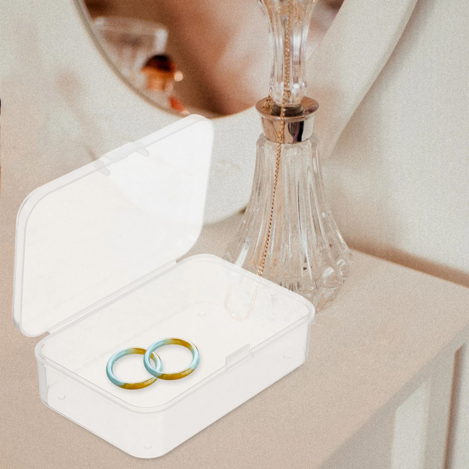 

10pcs Transparent Plastic Storage Boxes Bead Organizer Mini Container Craft Earplugs Hairpins Small Parts Clear Box With Lids