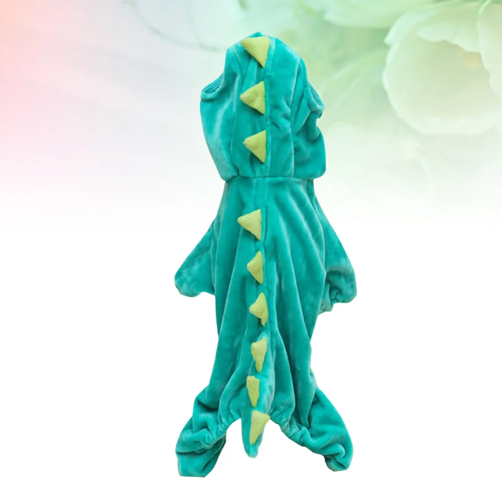 

Dinosaur Four-Leg Pet Costume Green Size L Lightweight Soft Velour Breathable Easy Wear Halloween Party Pet Clothes Dog Clothes