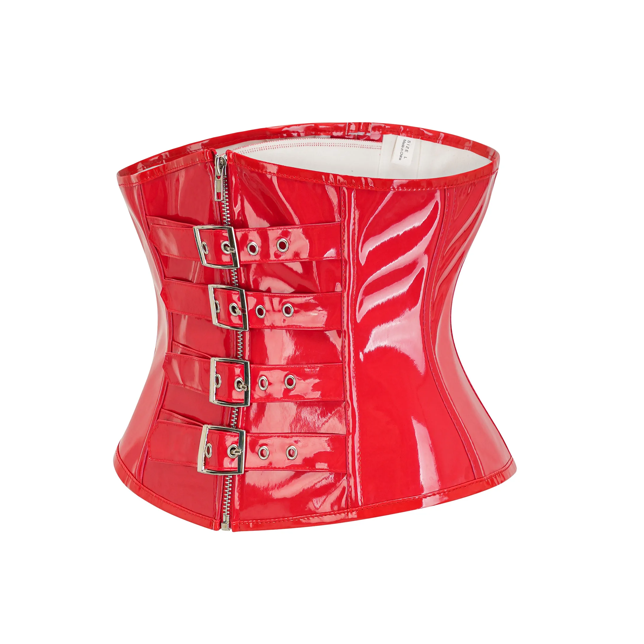 Leather Corset Underbust Top Body Shaper for Women Waist Cincher Bustiers Gothic Steampunk Plus Size Corpete Corselet Black Red