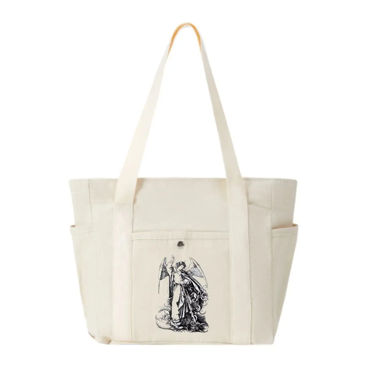 

Холщовая сумка большой вместимости St. Michael Vanquishing the Devil Illustration с несколькими карманами — идеально подходит для школы и работы на работу