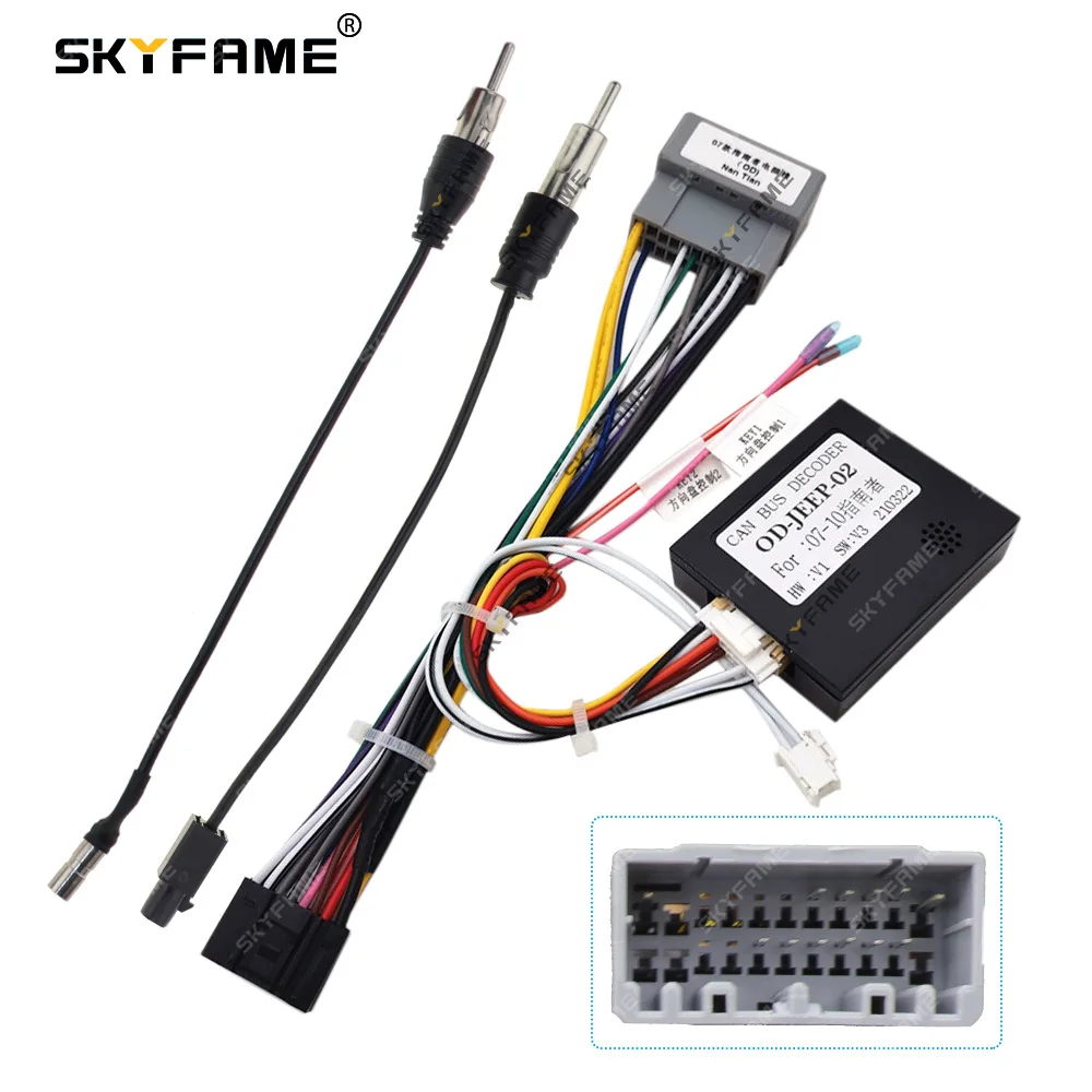 

SKYFAME 16Pin Car Wiring Harness Adapter Canbus Box Decoder For Dodge Caliber Jeep Compass Jeep Grand Cherokee WK OD-JEEP-02