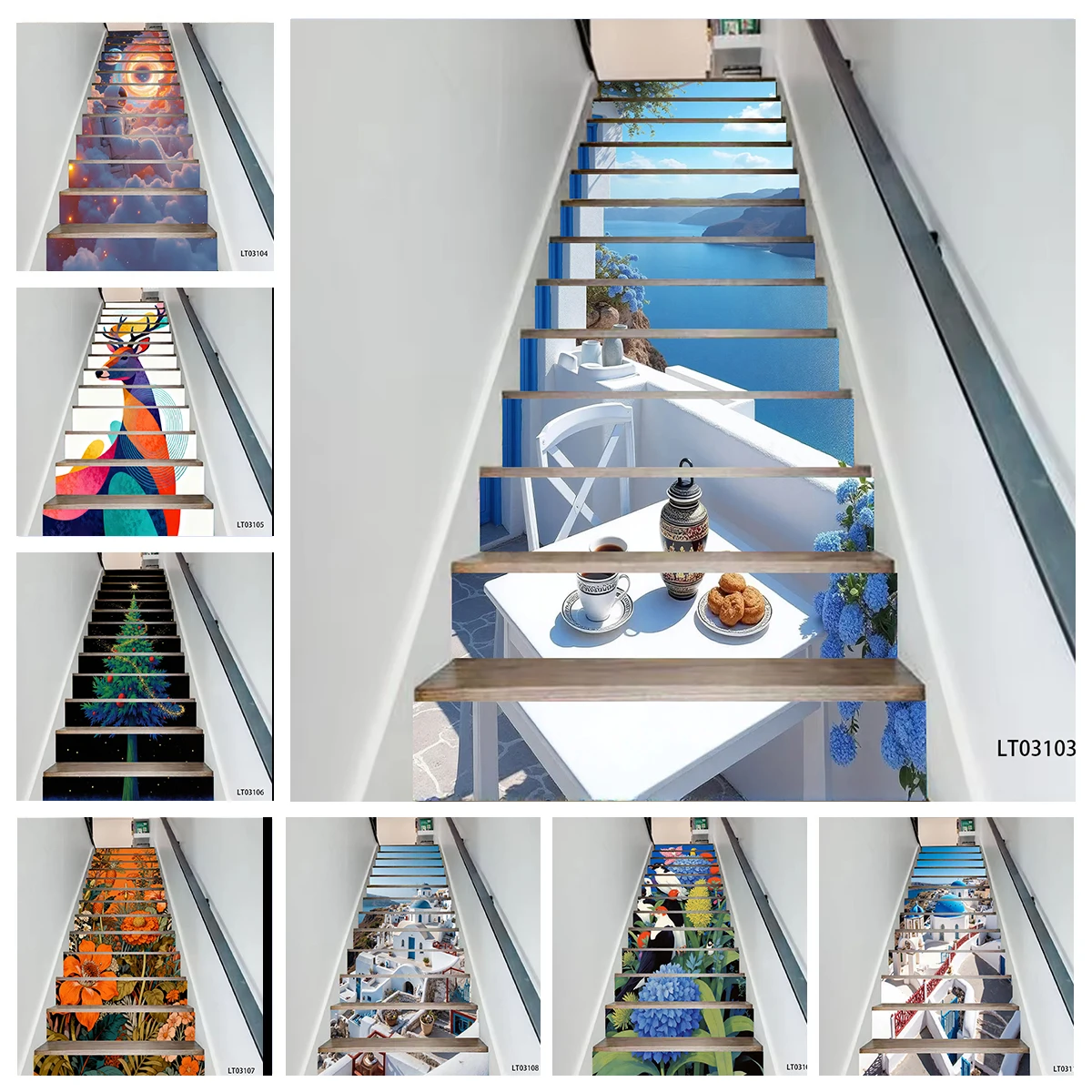 

13 шт. самоклеящаяся съемная наклейка на лестницу водостойкая износостойкая виниловая наклейка для лестницы