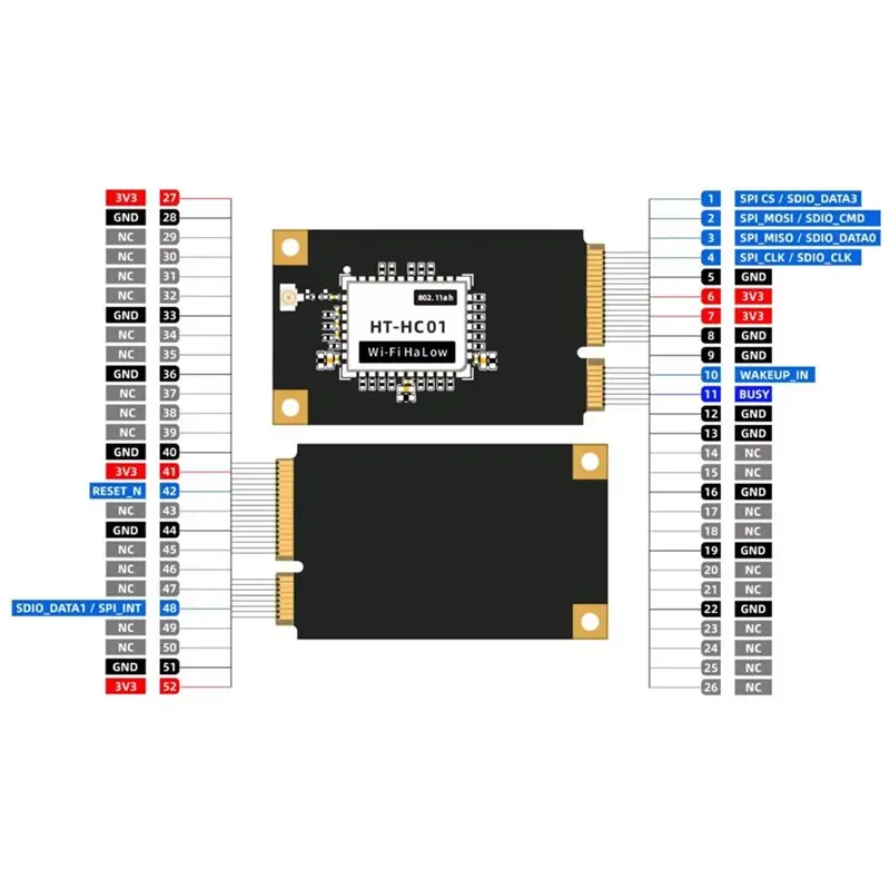 Obrázek 3: A73e-secure iot WIFI halow modul heltec HT-HC01P V2 863-870mhz 16dbm dlouhé dosah převodovka mini pcie rozhraní
