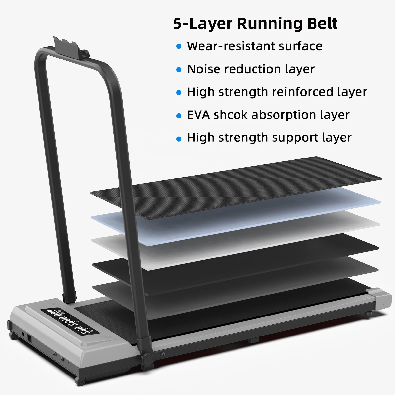Portable 2-in-1 Home/Office Under Desk Treadmill With LED Display And Remote Control Electric Walking