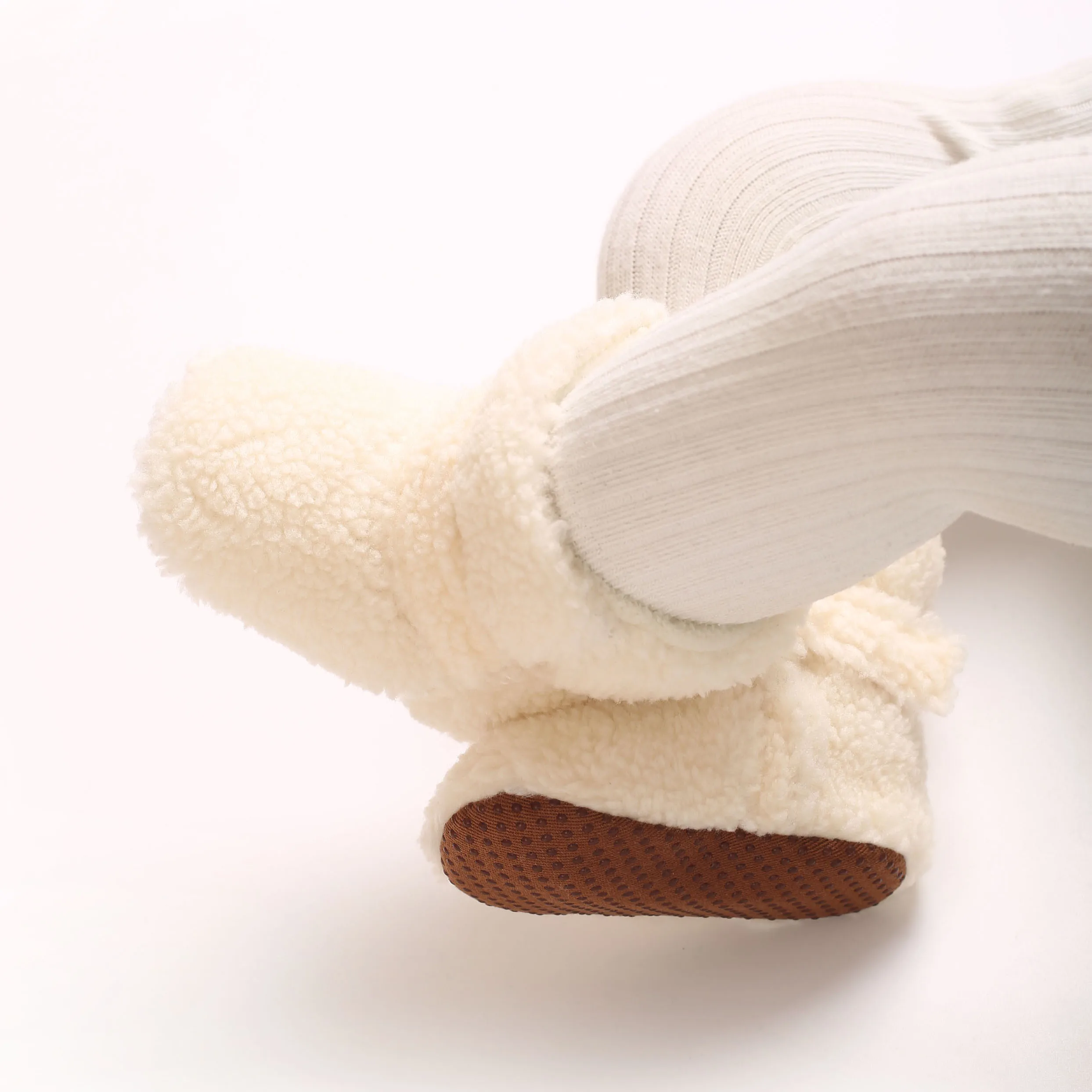 Unisex Baby Winter  Fleece Booties Soft Plush Velcro Cuff Non Slip Sole Infant Newborn Warm Crib First Walkers Snow Boots 0-18M view 6