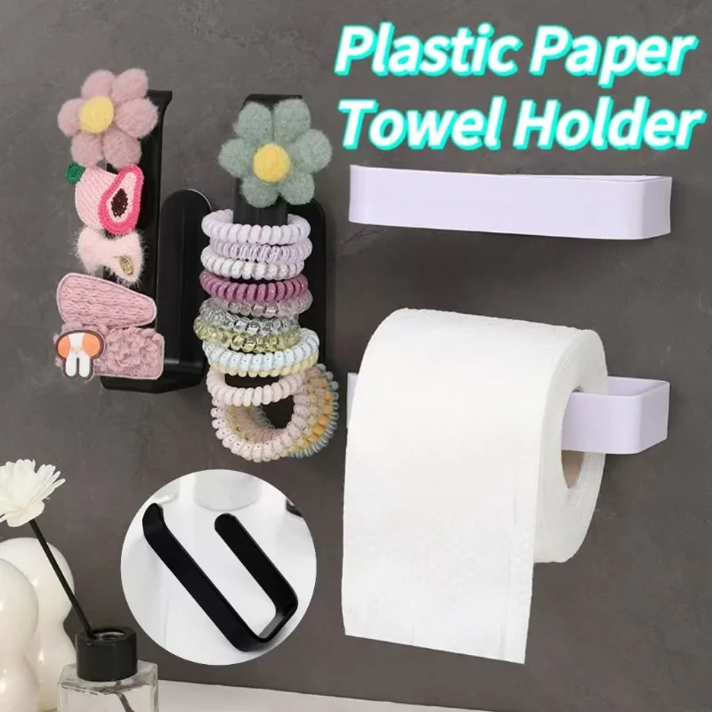 Toilettenpapierhalter, selbstklebender Taschentuchhalter, Papierrollenhalter aus Kunststoff, Toilettenpapierhalter für Büro, Badezimmer, Küche, Zuhause