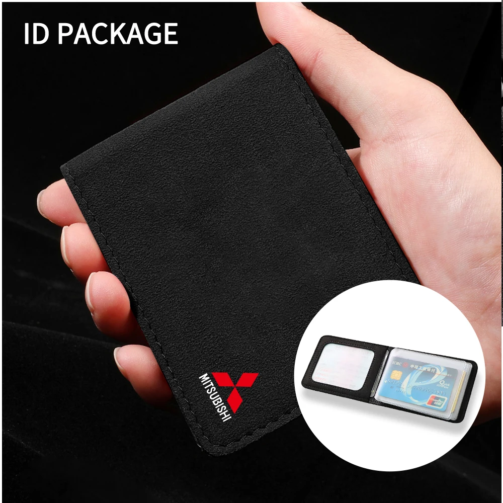 Ultra thin Driver License car leather wallet Clip For Mitsubishi Pajero Diamante GTO Galant Mirage RVR Car Accessories