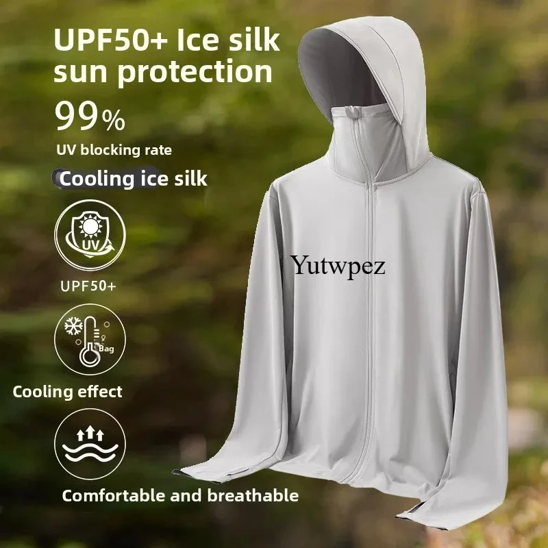 Breathable Fishing Jacket Outdoor Sports Shirt Running UPF50+ UV Protection Ice Silk Cool Feeling Sun Protection Lightweight