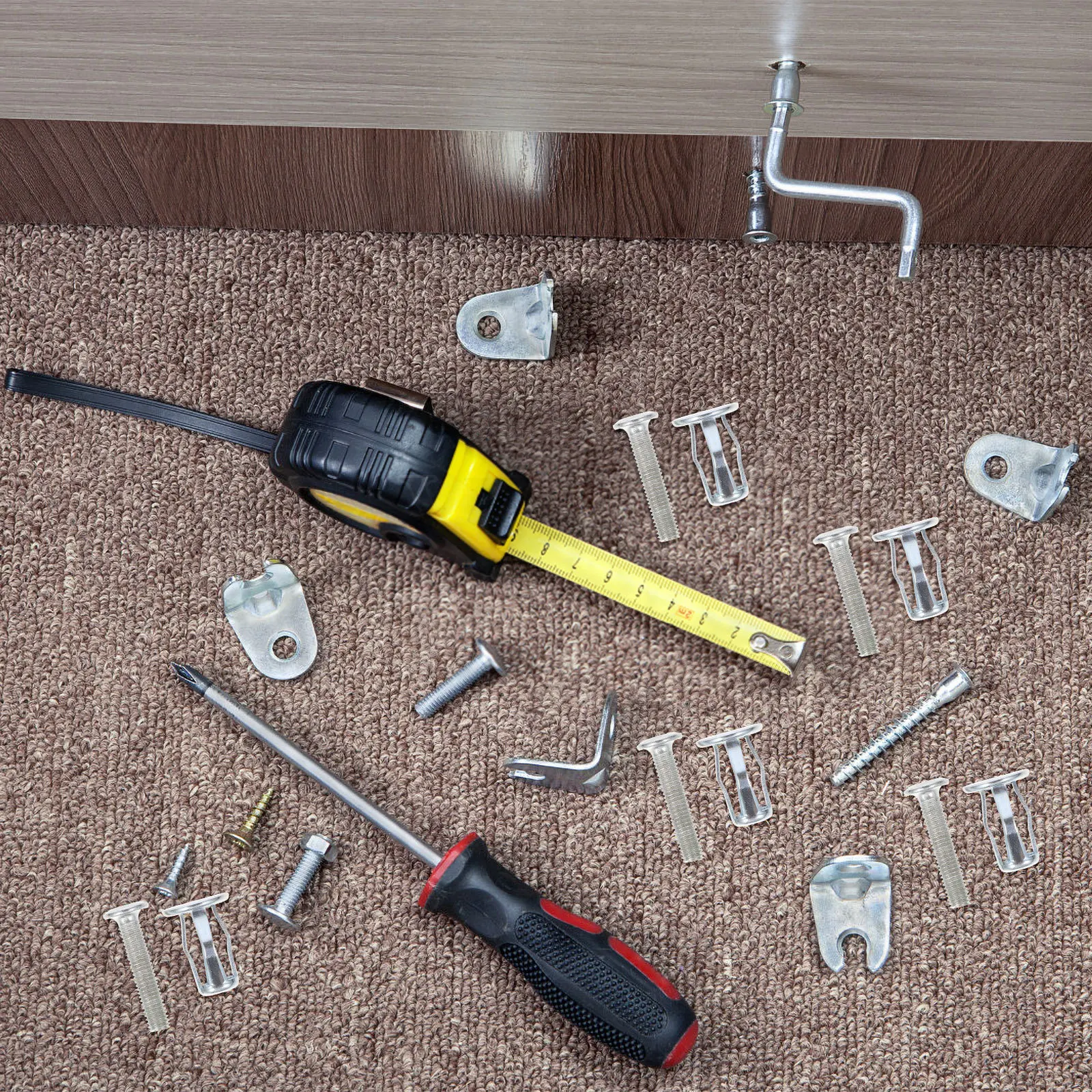 15 pcs Expansion Nuts Galvanized Carbon Steel Spiral Thread Fixing Dowel Nuts For License Plates Air Conditioner Installation