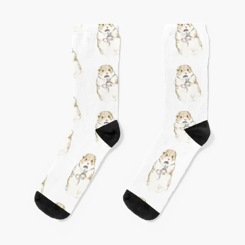 Scared Hamster Meme Design Sticker Socks christmas stocking hockey cycling Socks Men's Women's