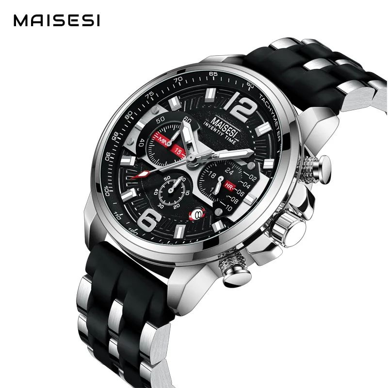 MAISESIMysesi Genuine Goods Ocean Heart Large Dial Personalized Tape Sports Watch