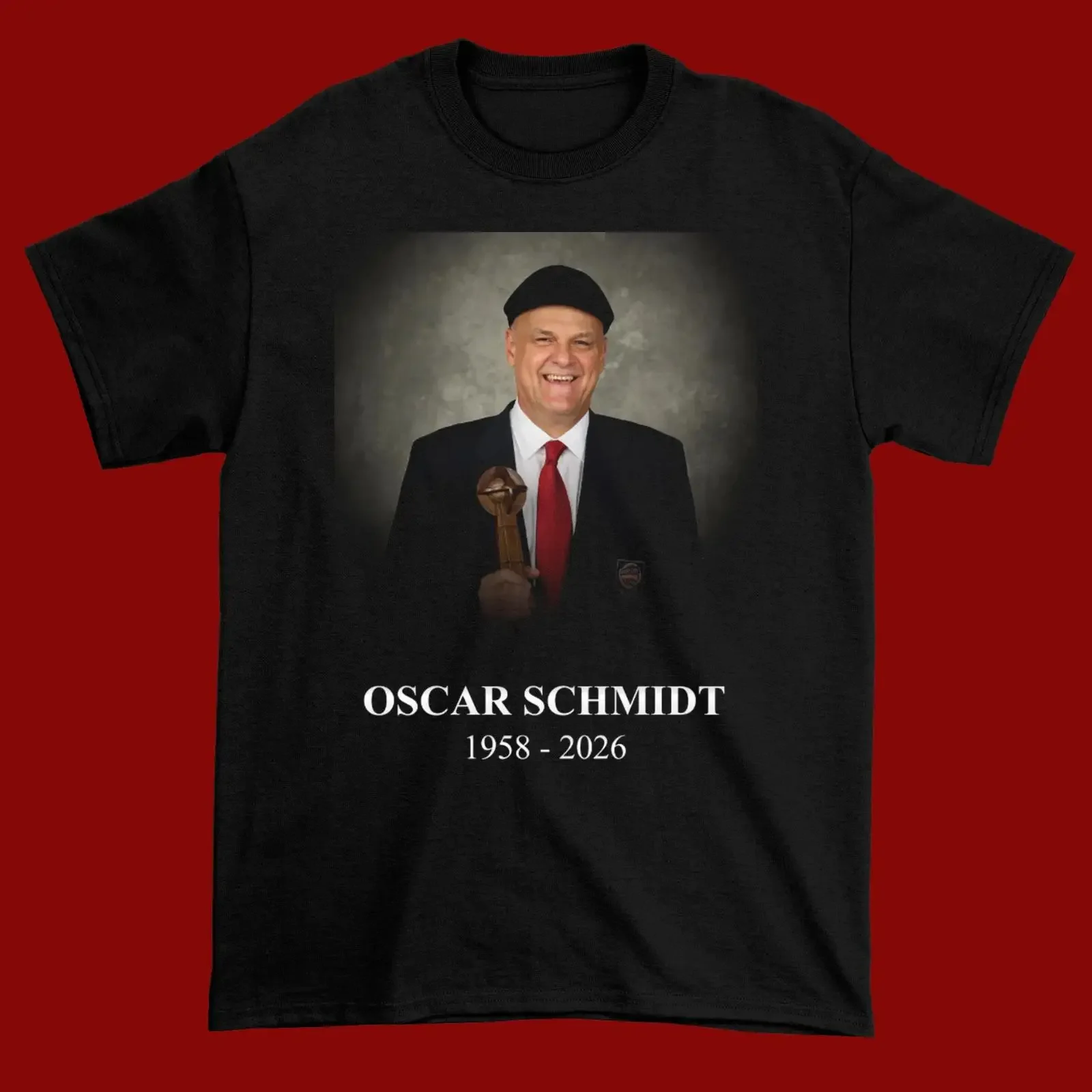 Camiseta Oscar Schmidt 1958 2026 Preta de Algodão Tamanho Completo TH550 Vintage Lavada Unissex Estilosa Designer Casual Elástica