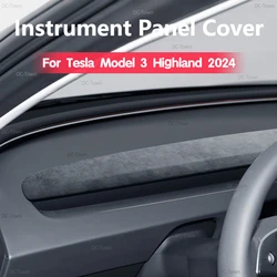 Alcantara Suede for Tesla 2024 Model 3 Highland Instrument Panel Cover Decoration Strip Cover Plate Car Interior Accessories