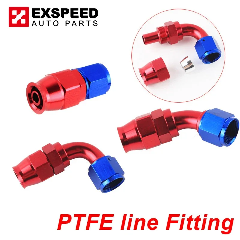 

AN10 Swivel PTFE Hose End Fitting Straight 45 90 Degree For PTFE Oil Fuel Line JT44