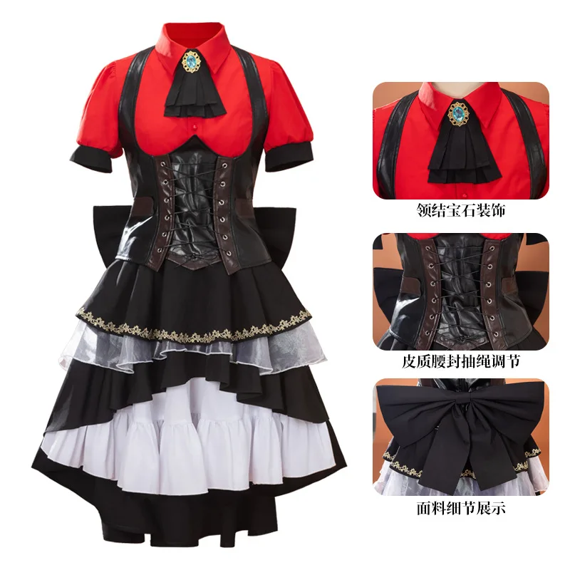 أنيمي توغاوا ساكيكو تأثيري بانج حلم فستان أسود زي مع القوس الكبير انها فتاة MyGO النسيان امرأة هالوين الأميرة تنورة #1