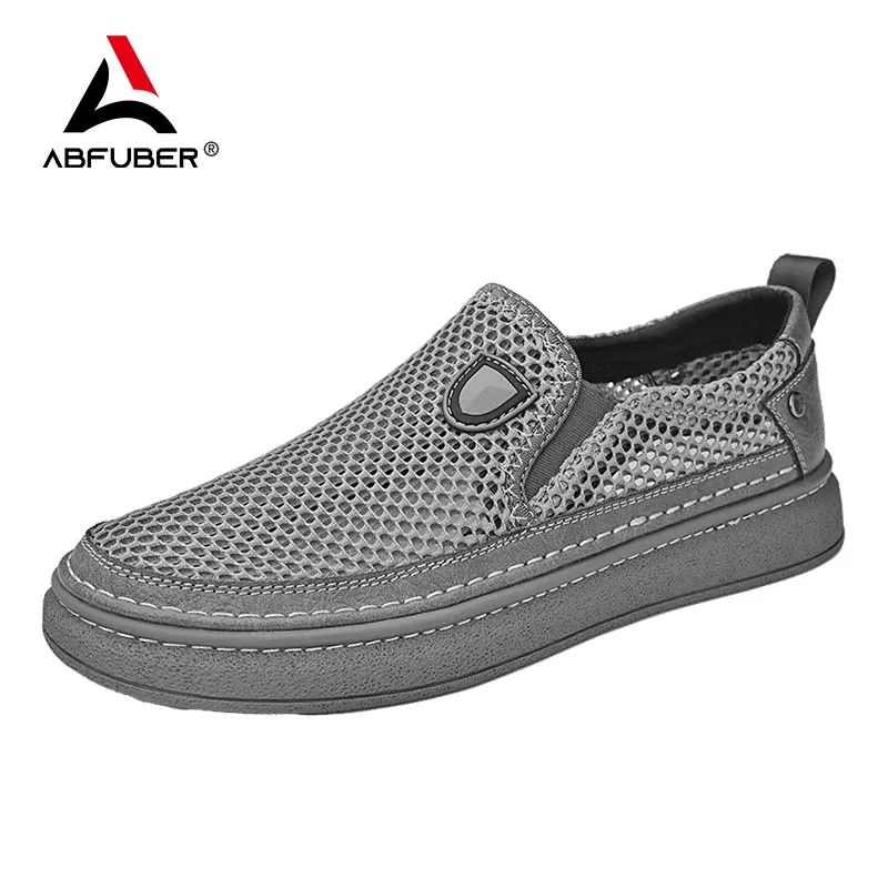 Mesh Breathable Men Shoes Summer Slip On Men Casual Leather Shoes Soft Flats Hot Sale Driving Shoes Breathable waterproof shoes