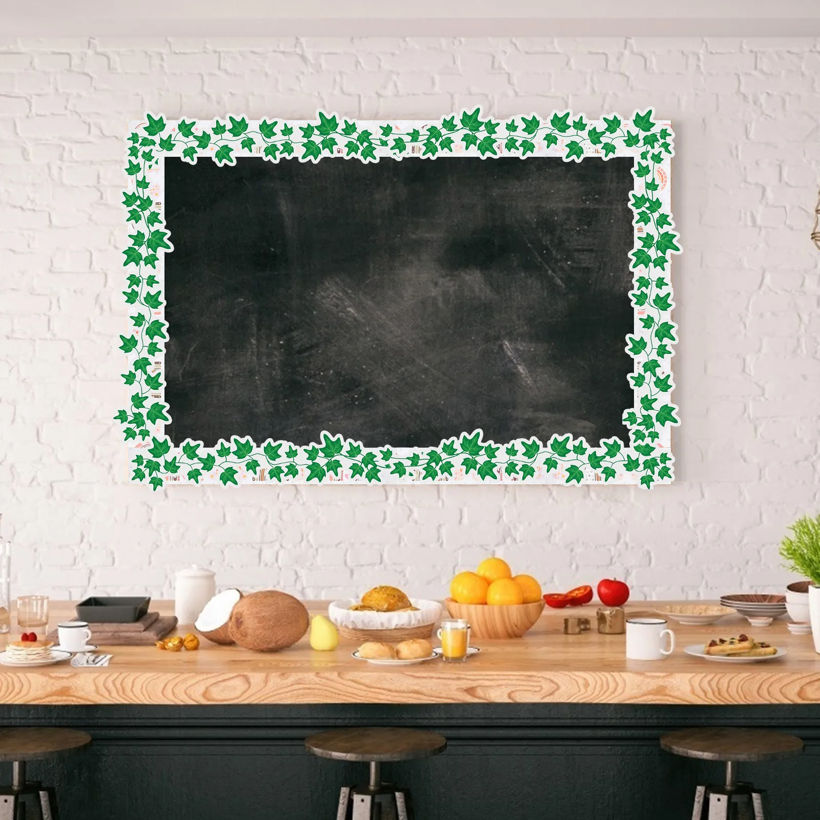 

Bulletin Board Border Stickers Green Leaves Decorative Trim Paper Classroom Wall Art DIY Craft Supplies School Supplies