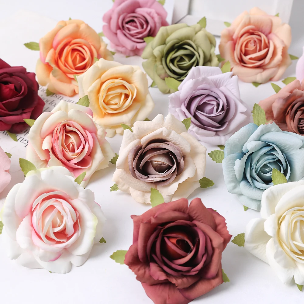 5/10Pcs 7cm Silk Rose Artificial Flower Silk Home Room Decoration  For Wedding brides Decortion DIY Craft Gift Accessories